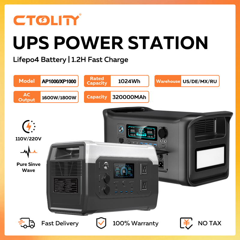 Ac Outdoor Power - CTOLITY 1800W Portable Power Station 1024Wh