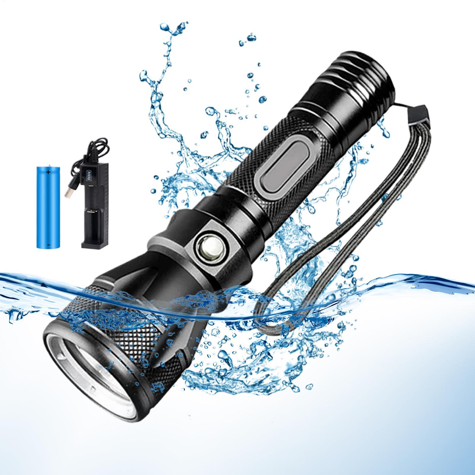 Outdoor Powersports - 3-Mode Powerful Rechargeable Waterproof LED Diving