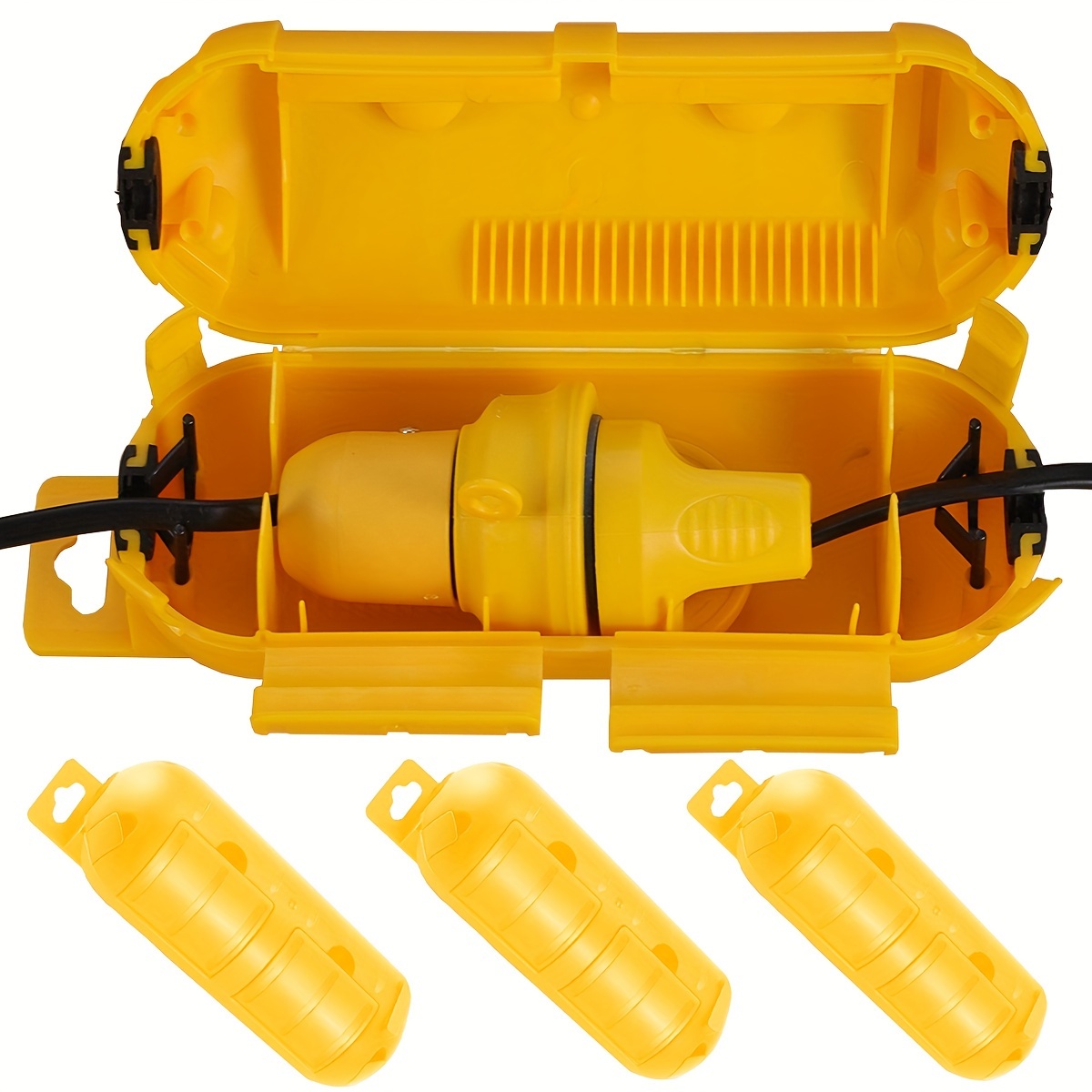 Outdoor Power Point Cover - Extension Yellow Cord Safety Cover with