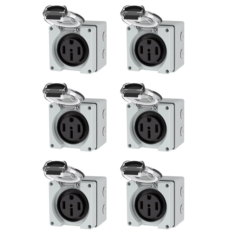 Outdoor Power Receptacle - Y17A 6X 50Amp Power Outlet Box,125/250Volt