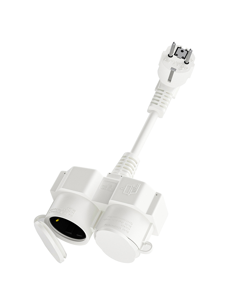 Outdoor Power Extension Cord - EU Extension Cable with 2 Schuko