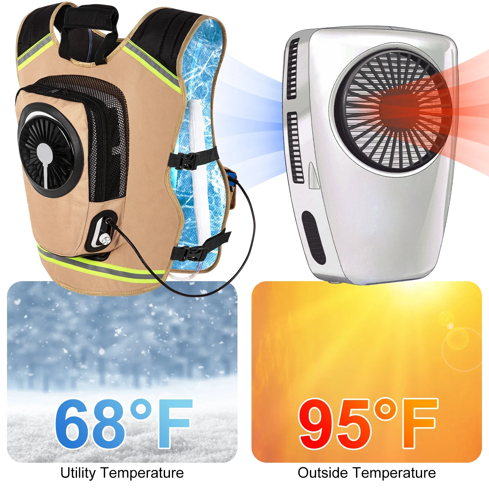 Outdoor Power Works - Air Conditioner Cooling Vest With Dc