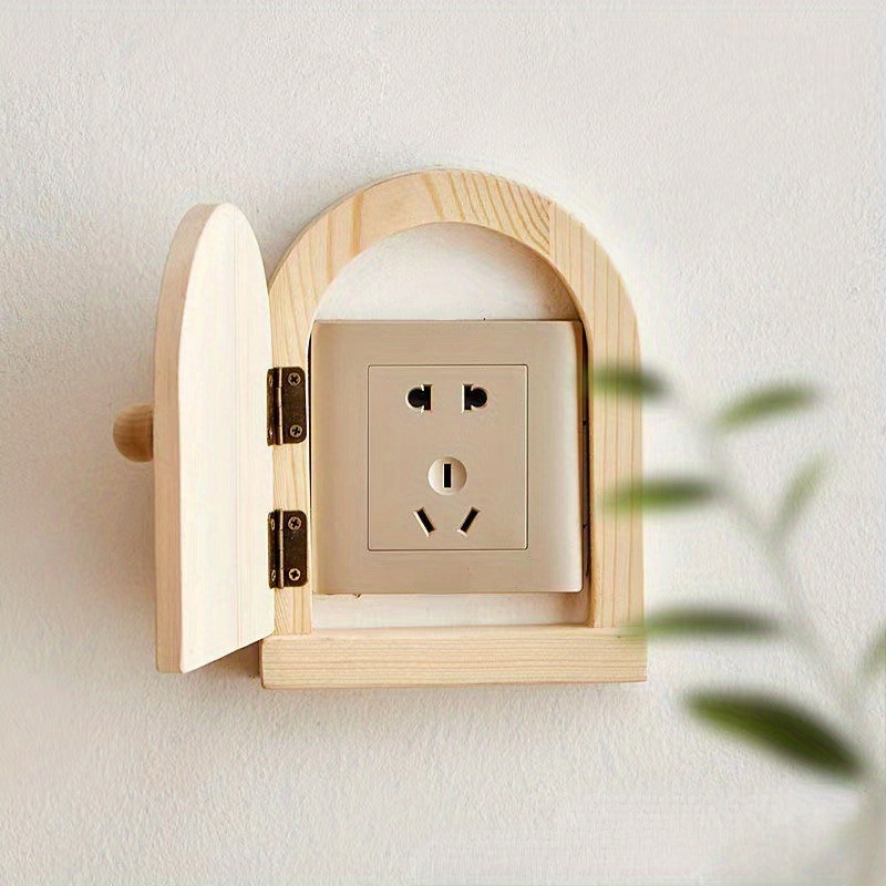 Outdoor Power Point Cover - Solid Wood Switch Protective Cover, Wall
