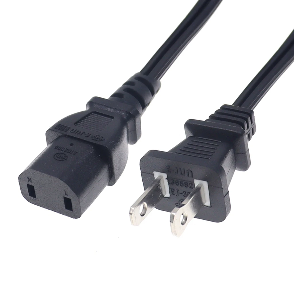 Outdoor Power Extension Cord - Universal 2-Prong Polarized Male to IEC