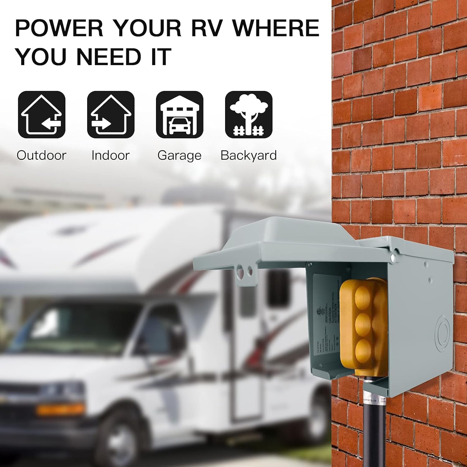 Outdoor Power Receptacle - 30/50 Amp 125/250 Volt RV Power