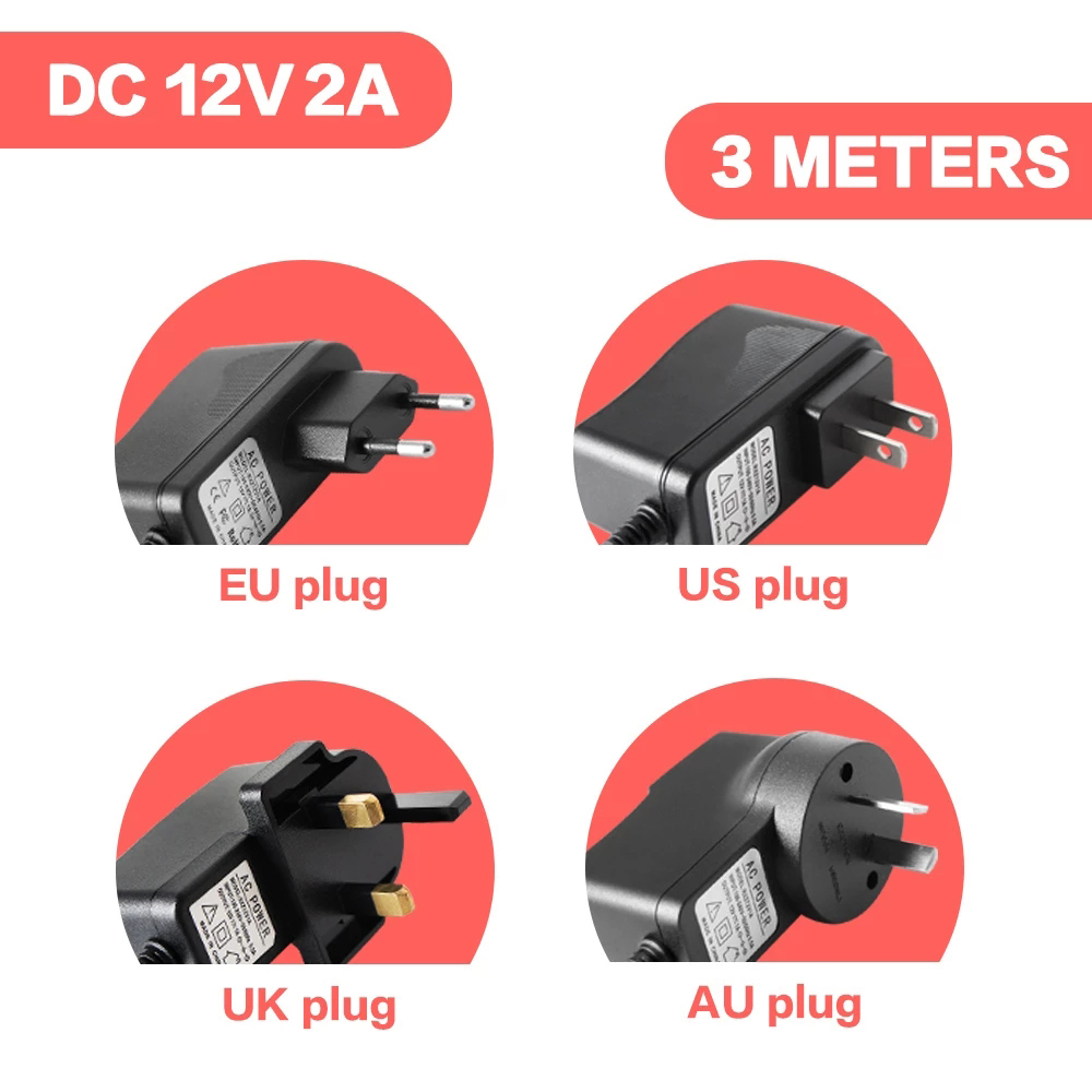 DC 12V 2A 3 Meters Length Powe - Outdoor Power Supply 12V recension och pris