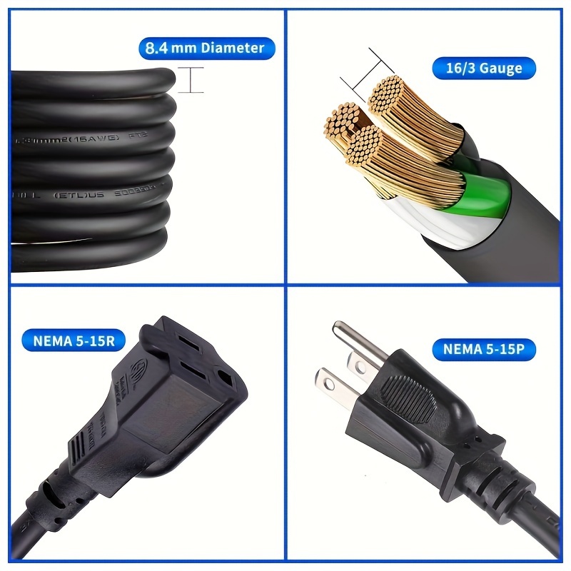 U.S. Standard Outdoor Extensio - Outdoor Power Extension Cord recension och pris