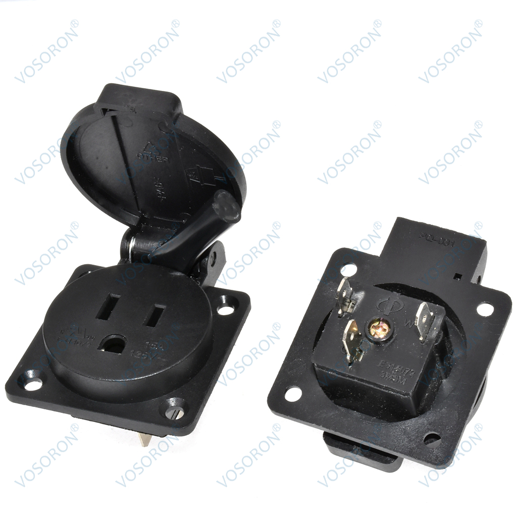 Black 125V 15A 20A IP44 CE Ame - Outdoor Power Receptacle recension och pris