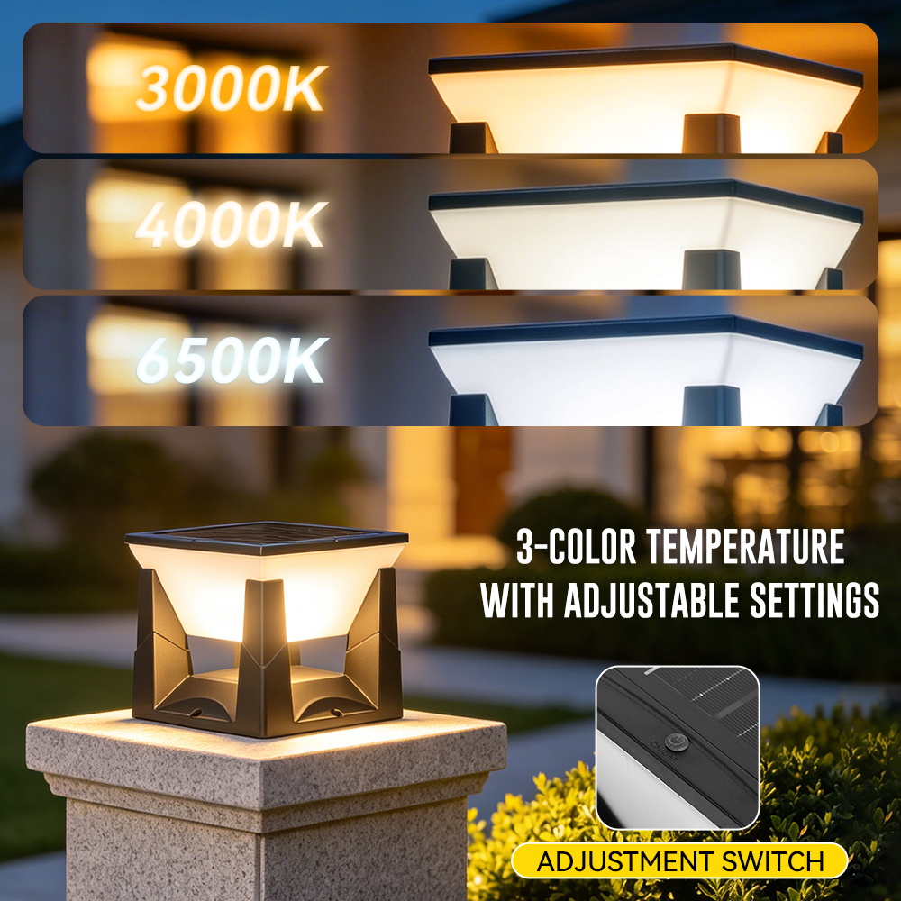 3-Color Solar Post Light IP65  - Outdoor Power Post recension och pris