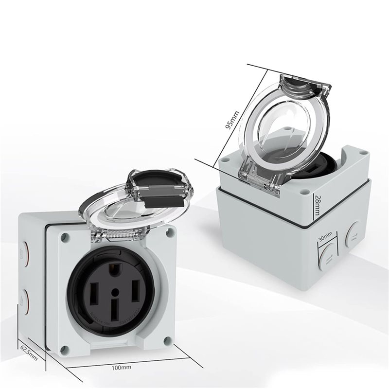 Y17A 6X 50Amp Power Outlet Box - Outdoor Power Receptacle recension och pris