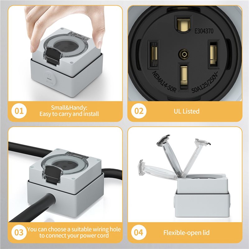 Y17A 6X 50Amp Power Outlet Box - Outdoor Power Receptacle recension och pris