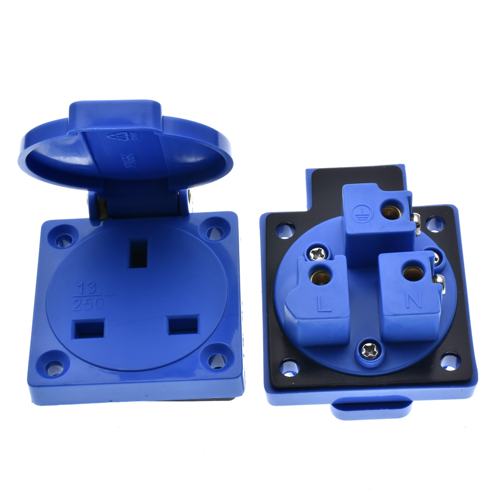 1pcs Britain Black Blue 13A 25 - Outdoor Power Receptacle recension och pris