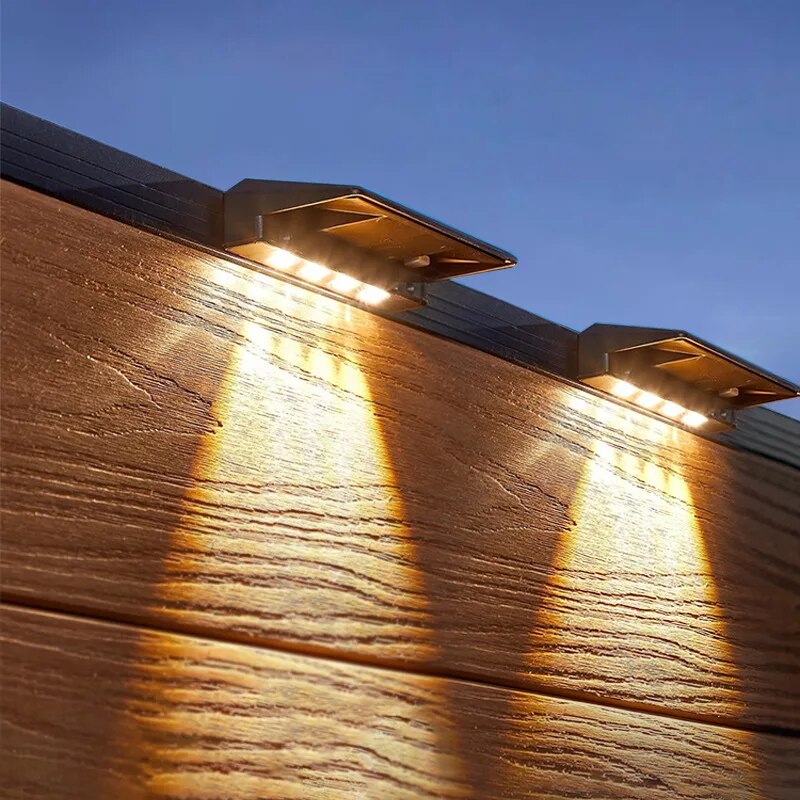 2 Pack Solar Wall Lights 4 LED - Outdoor Power Post recension och pris