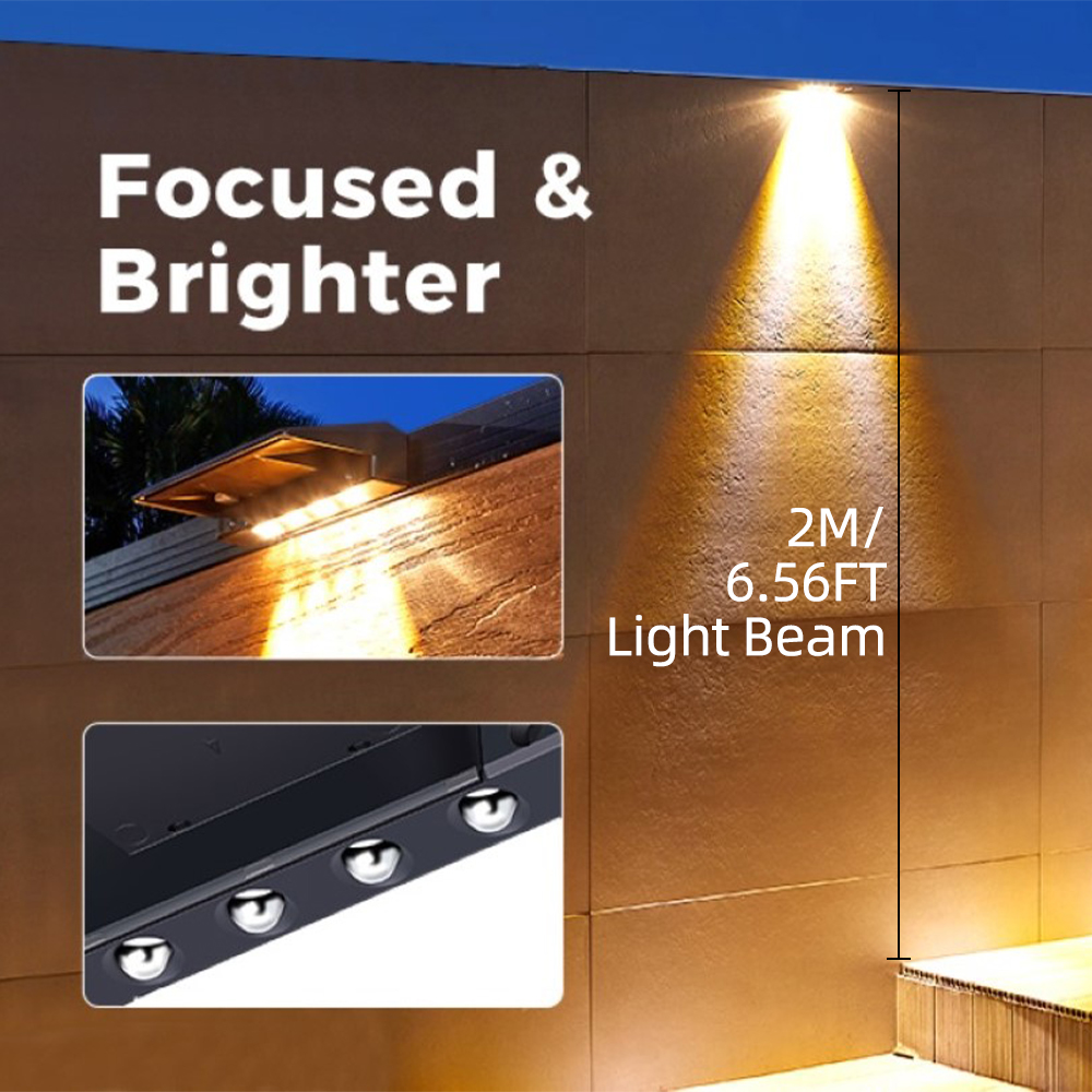 2 Pack Solar Wall Lights 4 LED - Outdoor Power Post recension och pris