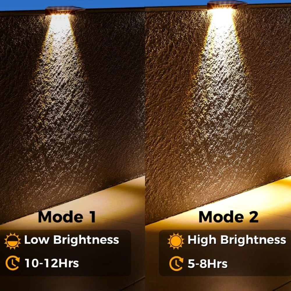2 Pack Solar Wall Lights 4 LED - Outdoor Power Post recension och pris