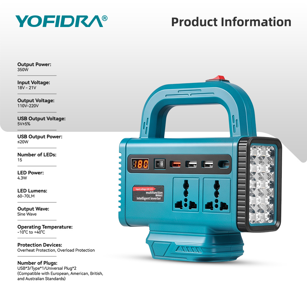 YOFIDRA 220V Portable Power In - Ac Outdoor Power recension och pris