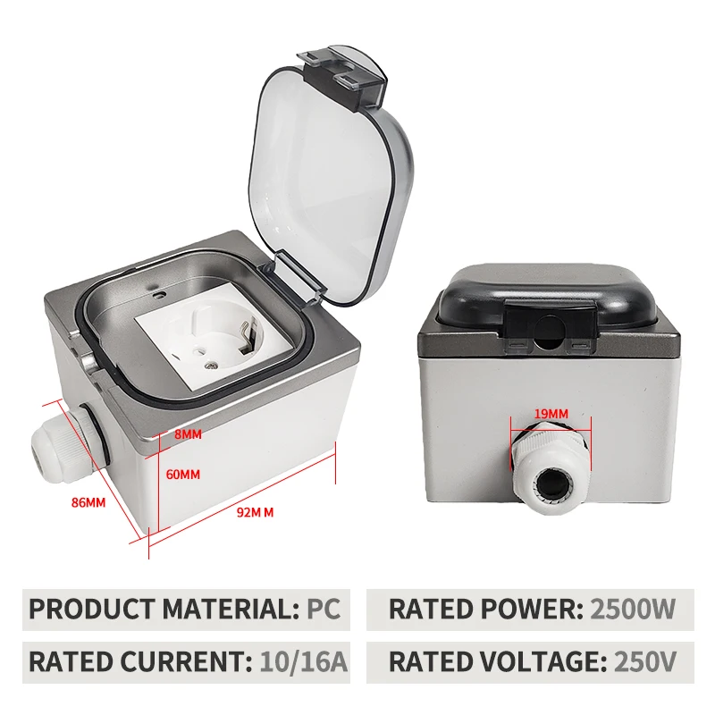 IP65 Waterproof Outdoor Socket - Outdoor Power Point Cover recension och pris
