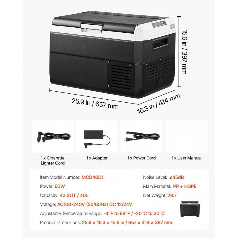 Vehicle Freezer 42.3QT/40L For - Ac Outdoor Power recension och pris