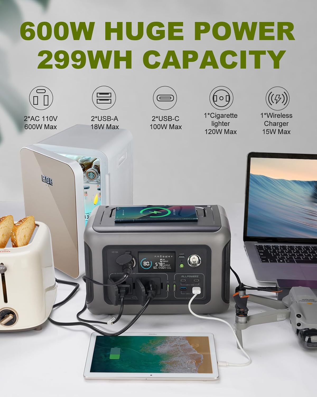 ALLPOWERS Portable Power Stati - Ac Outdoor Power recension och pris
